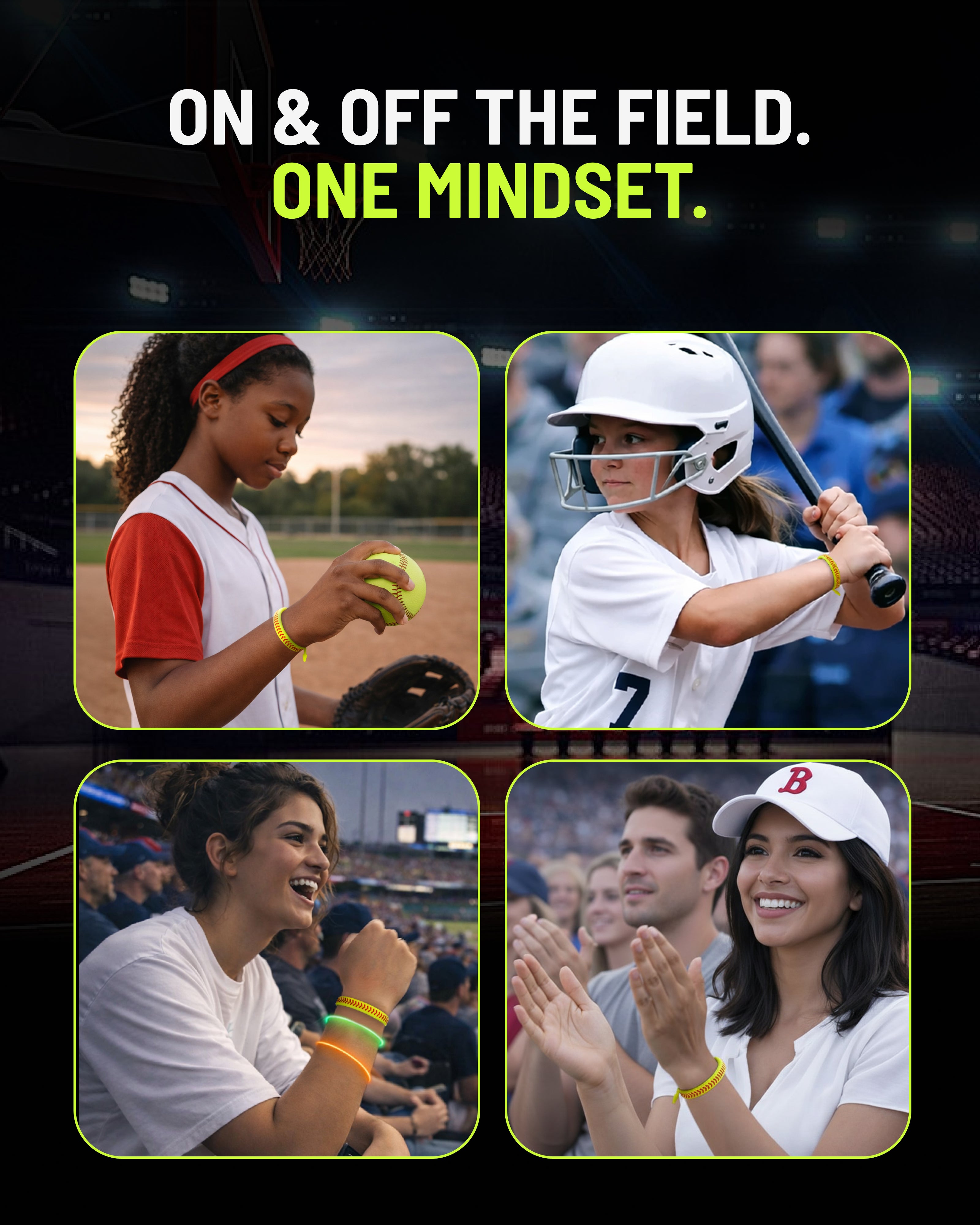 Rubber Baseball Bracelets women